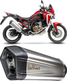 Exhaust Tip With Noise Certification Lv-12 R Stainless Steel Carbon Fiber End Cap - Leovince Compatible With Honda Crf 1100 L Africa Twin (2020-2023)