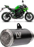 Tubo De Escape Con Homologación Acústica Lv Corsa S Acero Negro Fondo Acero - Leovince Compatible Con Kawasaki Z 900 A2 (2018-2024)