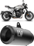 Tubo De Escape Con Homologación Acústica Lv Corsa S Acero Full Negro Fondo Acero Negro - Leovince Compatible Con Honda Cb 1000 R Neo Sports Café (2018-2024)