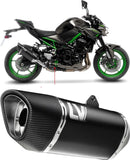 Tubo De Escape Con Homologación Acústica Lv-14 R Acero Negro Fondo Carbono - Leovince Compatible Con Kawasaki Z 900 (2020-2024)