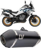 Tubo De Escape Con Homologación Acústica Lv-14 Acero Negro Fondo Carbono - Leovince Compatible Con Cfmoto 800 Mt-X (2025-2026)