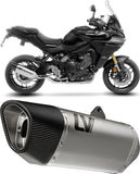 Sistema De Escape Completo Con Catalizador Y Homologación Acústica Lv-14 R Acero Fondo Carbono - Leovince Compatible Con Yamaha Tracer 9 (2021-2024)