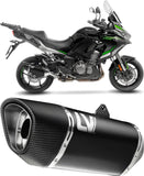 Tubo De Escape Con Homologación Acústica Lv-14 R Acero Negro Fondo Carbono - Leovince Compatible Con Kawasaki Versys 1000 (2019-2024)