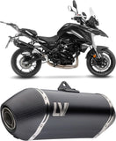 Tubo De Escape Con Homologación Acústica Lv-14 Acero Negro Fondo Carbono - Leovince Compatible Con Benelli Trk 702 - X (2023-2024)