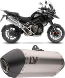 Exhaust Tip With Noise Certification Lv-14 Stainless Steel Carbon Fiber End Cap - Leovince Compatible With Triumph Tiger 1200 Gt (2022-2024)