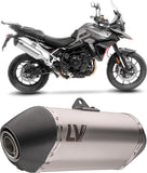 Exhaust Tip With Noise Certification Lv-14 Stainless Steel Carbon Fiber End Cap - Leovince Compatible With Triumph Tiger 900 Gt Pro (2024-2026)