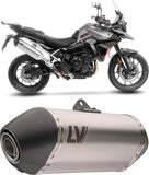 Tubo De Escape Con Homologación Acústica Lv-14 Acero Fondo Carbono - Leovince Compatible Con Triumph Tiger 900 Gt (2024-2026)
