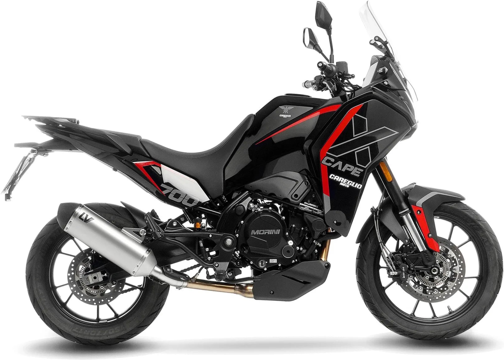 Tubo De Escape Con Homologación Acústica Lv-14 Acero Fondo Carbono - Leovince Compatible Con Moto Morini X-Cape 700 (2025-2026)