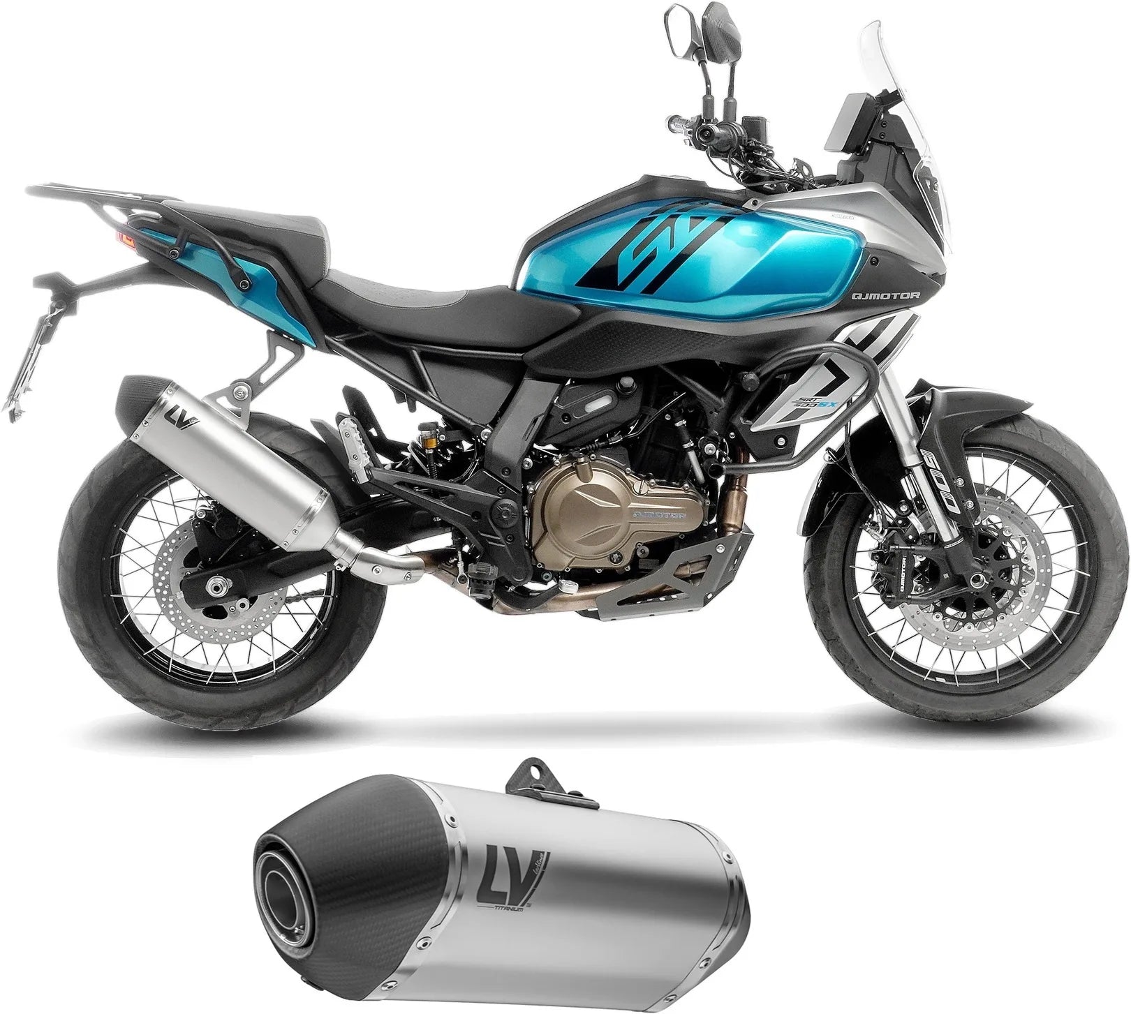 Tubo De Escape Con Homologación Acústica Lv-14 Acero Fondo Carbono - Leovince Compatible Con Qj Motor Srt 600 Sx (2024-2026)