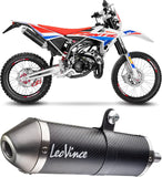 Tubo De Escape Con Homologación Acústica X-Fight Carbono Fondo Acero - Leovince Compatible Con Fantic Motor Enduro 50 Competition (2019-2020)