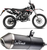 Tubo De Escape Con Homologación Acústica X-Fight Carbono Fondo Acero - Leovince Compatible Con Rieju Mrt 50 - Pro - Sm (2021-2023)