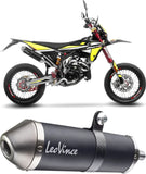 Tubo De Escape Con Homologación Acústica X-Fight Acero Negro Fondo Acero - Leovince Compatible Con Fantic Motor Xe 50 Competition (2021-2024)