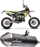 Tubo De Escape Con Homologación Acústica X-Fight Carbono Fondo Acero - Leovince Compatible Con Fantic Motor Xe 50 Performance (2021-2024)