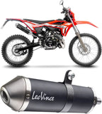 Tubo De Escape Con Homologación Acústica X-Fight Acero Negro Fondo Acero - Leovince Compatible Con Beta Rr 50 Motard - Sport (2023-2024)
