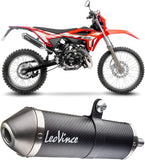 Tubo De Escape Con Homologación Acústica X-Fight Carbono Fondo Acero - Leovince Compatible Con Beta Rr 50 Motard - Sport (2023-2024)