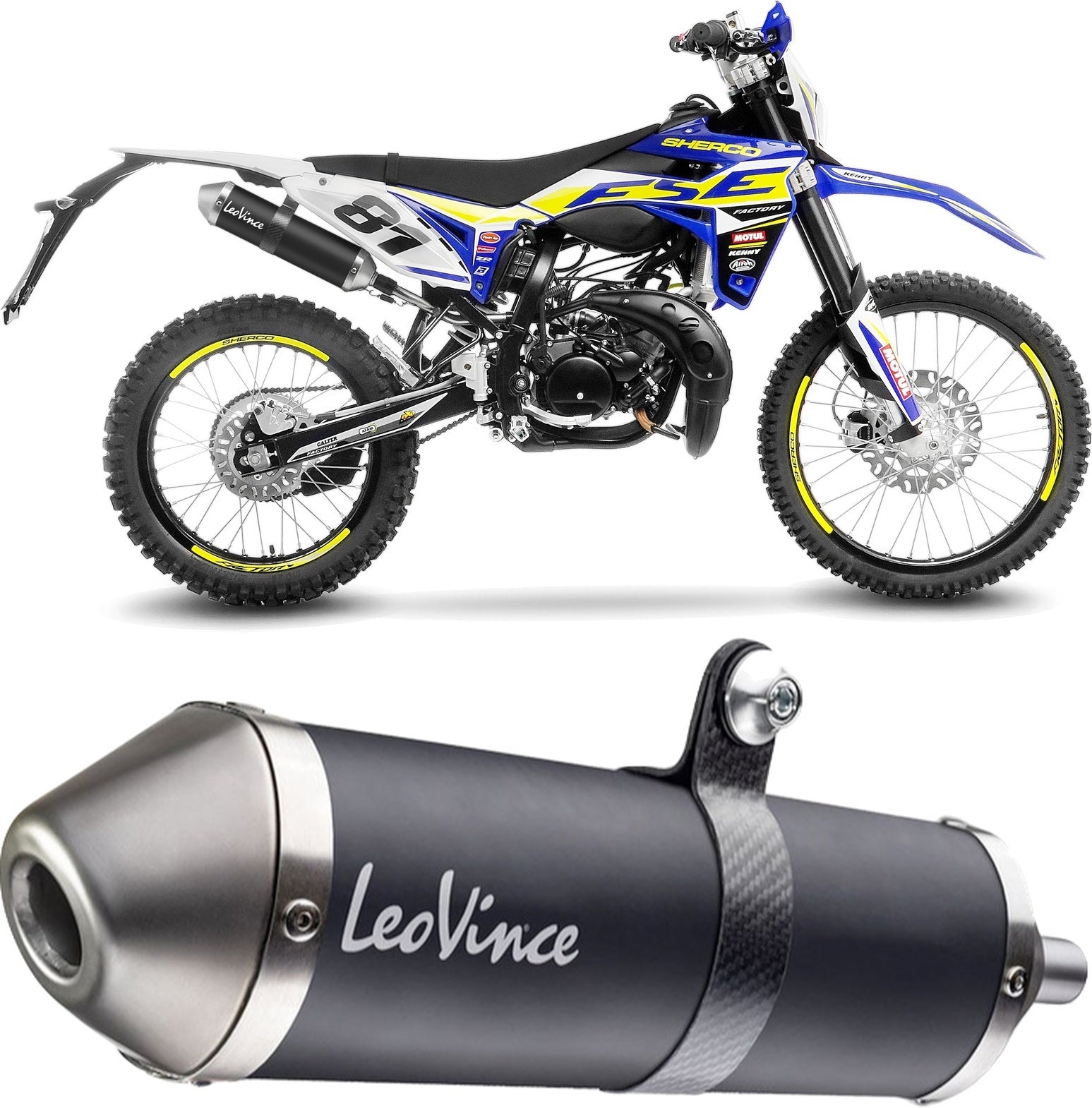 Exhaust Tip With Noise Certification X-Fight Steel Black Stainless Steel End Cap - Leovince Compatible With Sherco 50 Se-R (2021-2024)