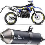 Tubo De Escape Con Homologación Acústica X-Fight Acero Negro Fondo Acero - Leovince Compatible Con Sherco 50 Se-Rs (2021-2024)