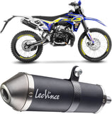 Exhaust Tip With Noise Certification X-Fight Steel Black Stainless Steel End Cap - Leovince Compatible With Sherco 50 Se-R (2021-2024)