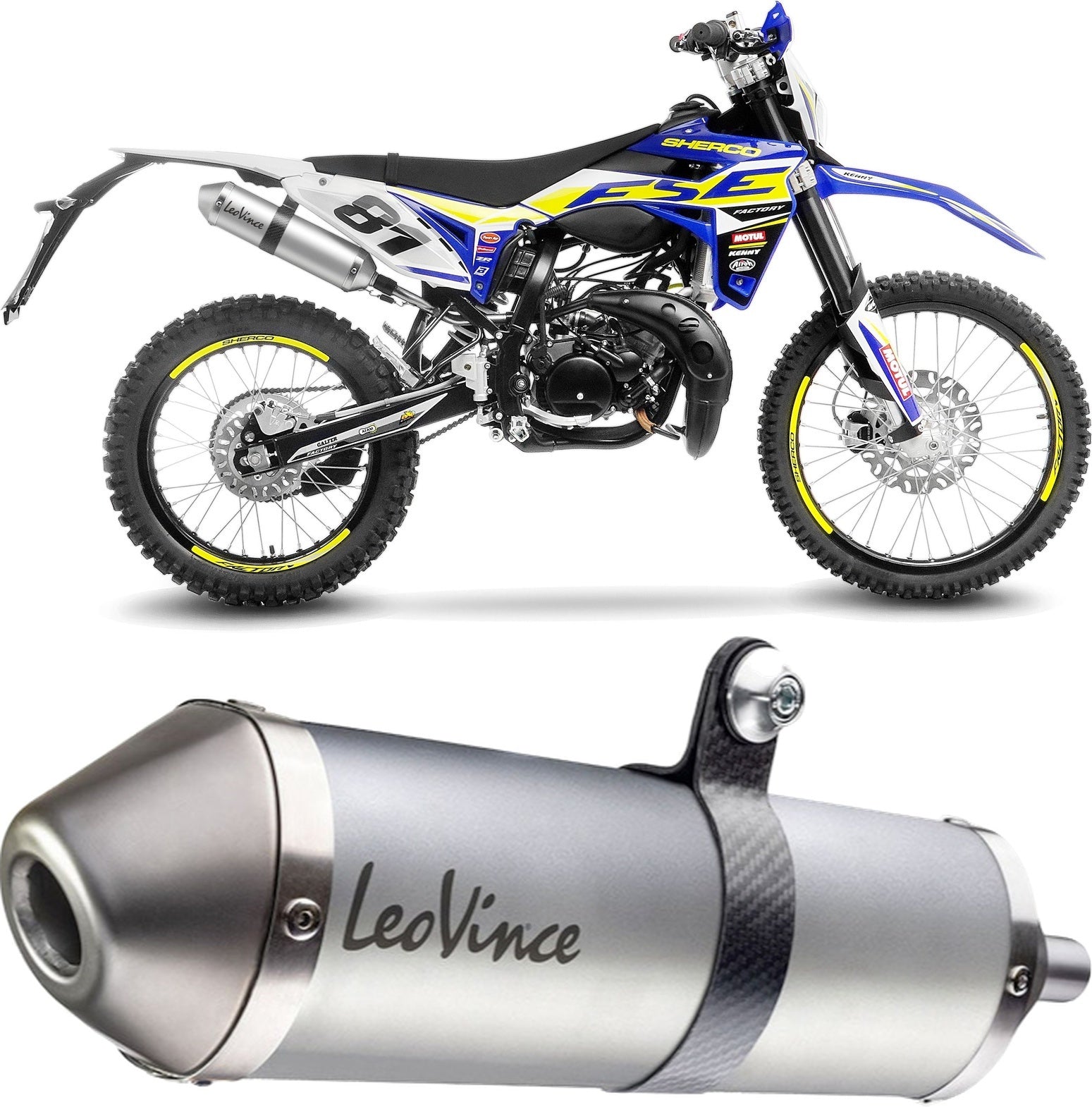 Exhaust Tip With Noise Certification X-Fight Stainless Steel Stainless Steel End Cap - Leovince Compatible With Sherco 50 Se-R (2021-2024)