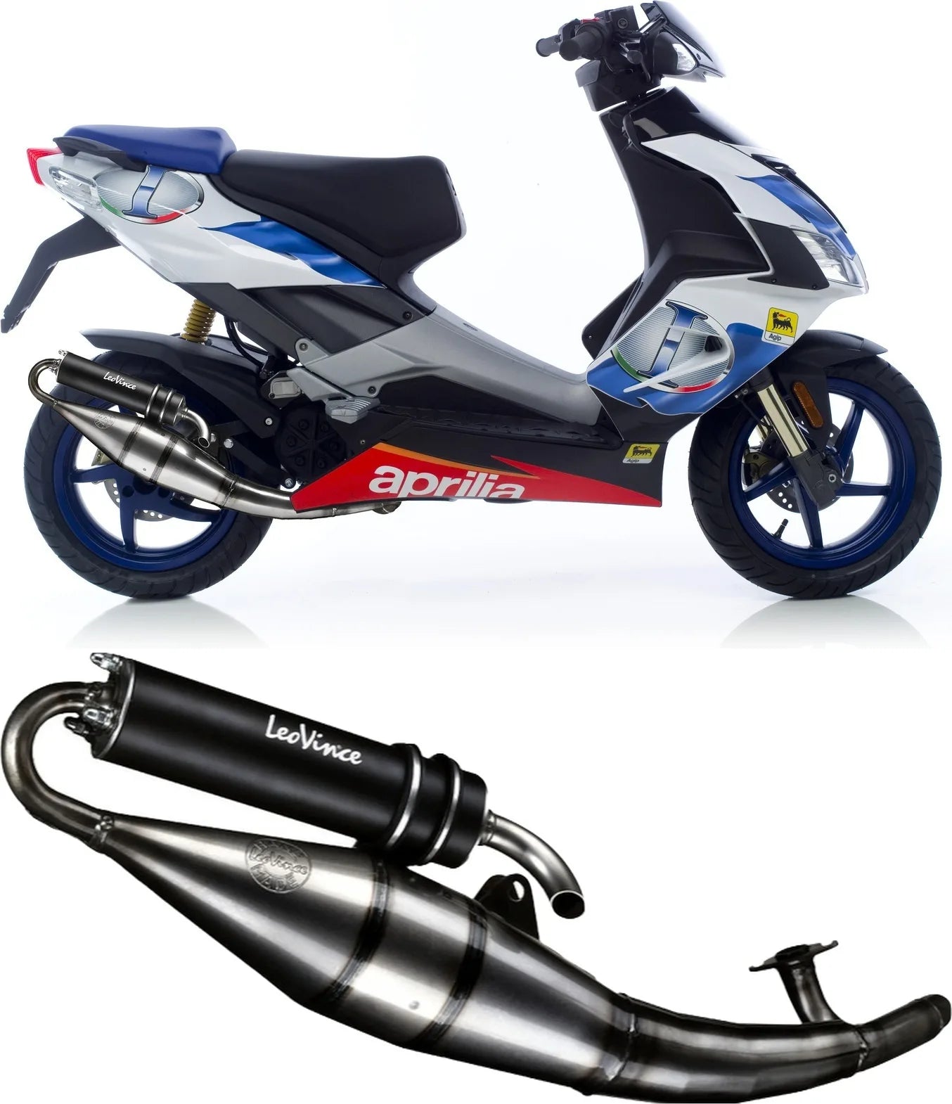Sistema De Escape Completo Con Catalizador Y Homologación Acústica Hand Made Tt Aluminio Negro - Leovince Compatible Con Aprilia Sr 50 R Factory (2004-2012)