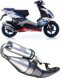 Sistema De Escape Completo Con Catalizador Y Homologación Acústica Touring Acero - Leovince Compatible Con Mbk Stunt 50 (2000-2002)