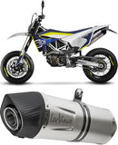 Tubo De Escape Con Homologación Acústica Lv One Evo Acero Fondo Carbono - Leovince Compatible Con Honda Integra 700 - Dct (2016-2020)