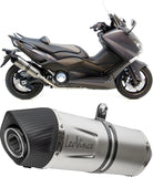 Sistema De Escape Completo Con Catalizador Y Homologación Acústica Lv One Evo Acero Fondo Carbono - Leovince Compatible Con Yamaha Xp 530 T-Max (2012-2016)