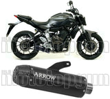 Tubo De Escape Con Homologación Acústica Jet-Race Acero Negro Carbono - Arrow Special Parts Compatible Con Yamaha Mt-07 (2014-2020)