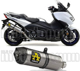 Tubo De Escape Con Homologación Acústica Race-Tech Aluminio Carbono - Arrow Special Parts Compatible Con Yamaha Xp 530 T-Max (2017-2019)