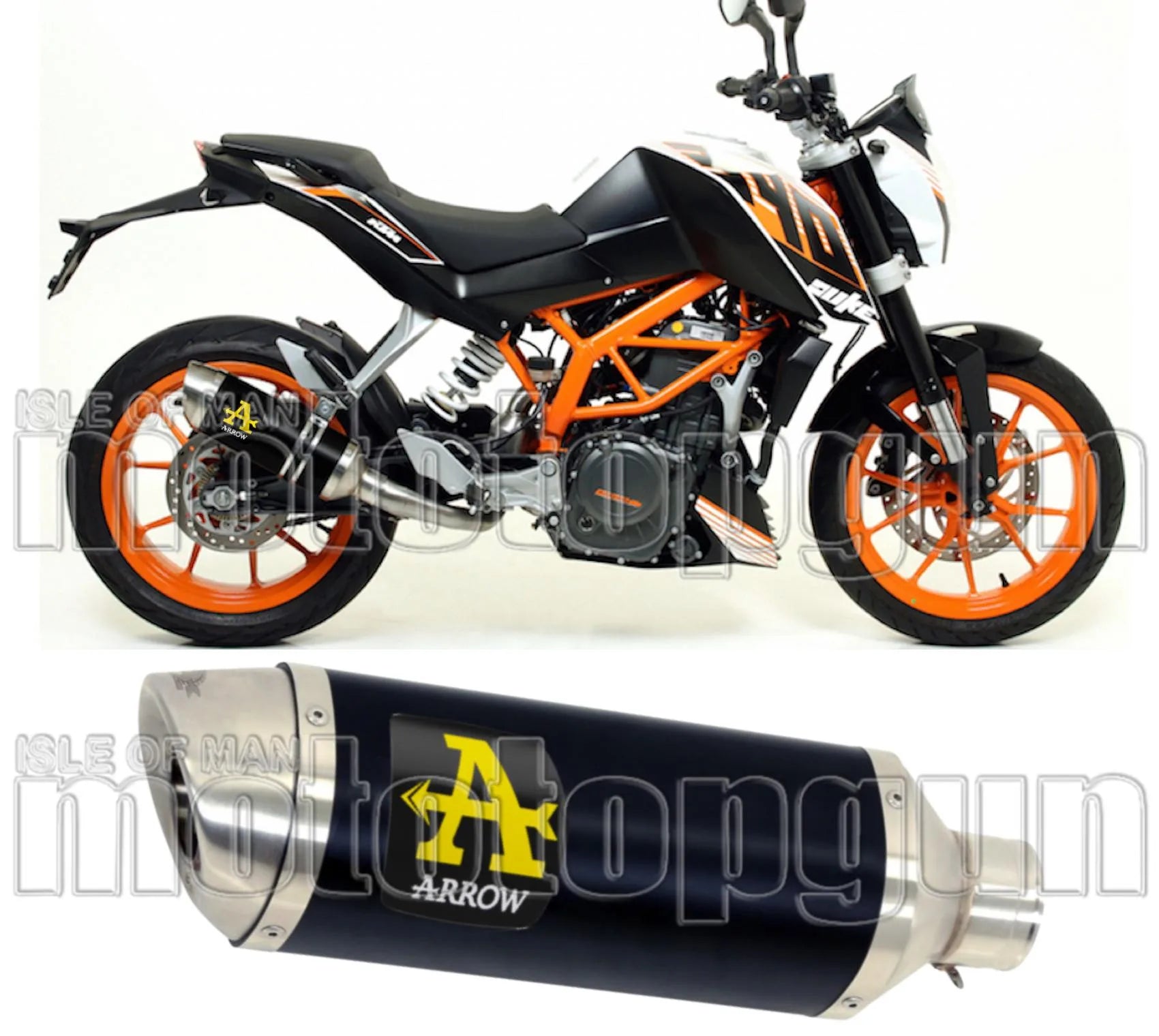 Tubo De Escape Con Homologación Acústica Thunder Aluminio Negro Acero - Arrow Special Parts Compatible Con Ktm 390 Duke (2013-2016)