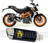 Tubo De Escape Con Homologación Acústica Thunder Aluminio Negro Acero - Arrow Special Parts Compatible Con Ktm Rc 390 (2015-2016)
