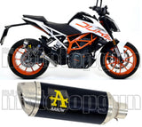 Tubo De Escape Con Homologación Acústica Thunder Aluminio Negro Acero - Arrow Special Parts Compatible Con Ktm Rc 390 (2017-2020)