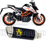 Exhaust Tip With Noise Certification Thunder Black Aluminium Stainless Steel - Arrow Special Parts Compatible With Ktm 390 Duke (2017-2020)