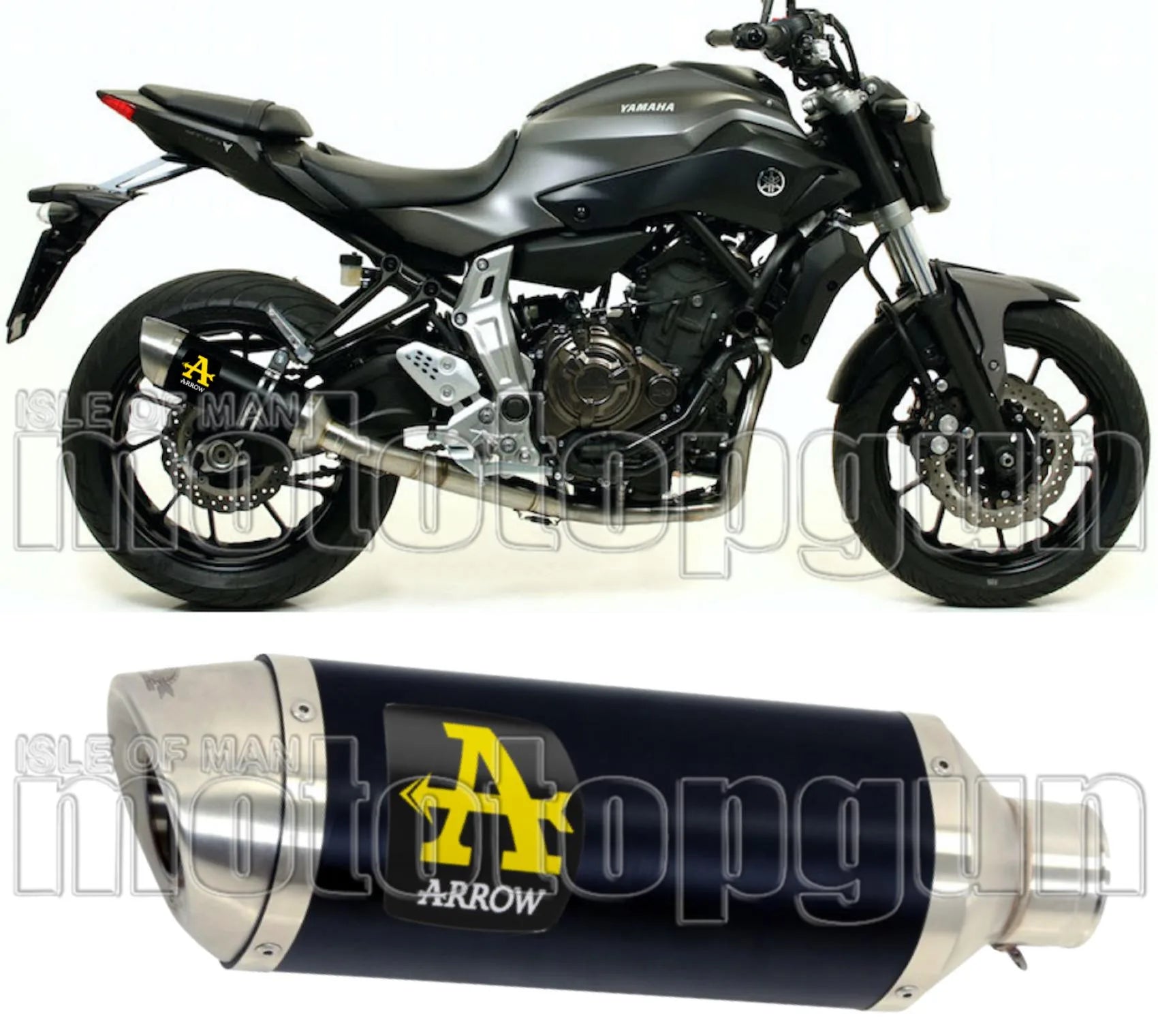 Tubo De Escape Con Homologación Acústica Thunder Aluminio Negro Acero - Arrow Special Parts Compatible Con Yamaha Tracer 700 (2020)