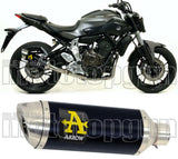 Tubo De Escape Con Homologación Acústica Thunder Aluminio Negro Acero - Arrow Special Parts Compatible Con Yamaha Tracer 7 (2021-2024)