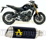 Tubo De Escape Con Homologación Acústica Thunder Aluminio Negro Acero - Arrow Special Parts Compatible Con Yamaha Mt-09 Tracer (2015-2020)