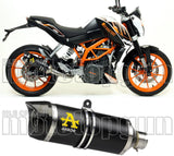Tubo De Escape Con Homologación Acústica Thunder Aluminio Negro Carbono - Arrow Special Parts Compatible Con Ktm 390 Duke (2013-2016)