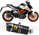 Tubo De Escape Con Homologación Acústica Thunder Aluminio Negro Carbono - Arrow Special Parts Compatible Con Ktm 390 Duke (2017-2020)