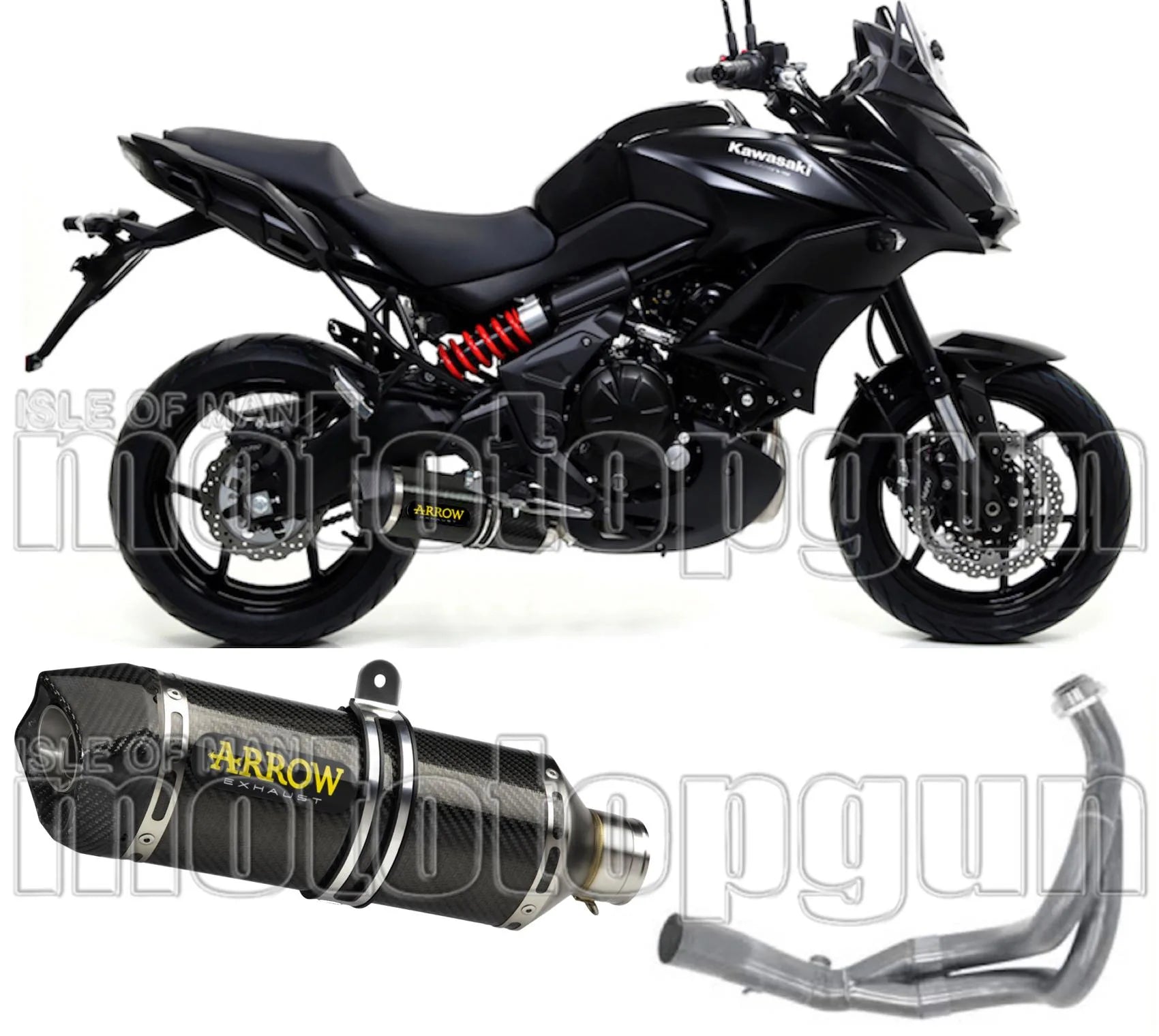 Sistema De Escape Completo Con Catalizador Y Homologación Acústica Race-Tech Carbono Carbono - Arrow Special Parts Compatible Con Kawasaki Versys 650 (2017-2022)
