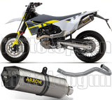 Sistema De Escape Completo Con Catalizador Y Homologación Acústica Race-Tech Aluminio / Titanio Carbono - Arrow Special Parts Compatible Con Husqvarna 701 Supermoto (2021-2024)