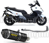 Sistema De Escape Completo Con Catalizador Y Homologación Acústica Race-Tech Aluminio Negro Carbono - Arrow Special Parts Compatible Con Bmw C 650 Sport (2016-2020)