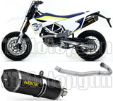 Sistema De Escape Completo Con Catalizador Y Homologación Acústica Race-Tech Aluminio Negro Carbono - Arrow Special Parts Compatible Con Husqvarna 701 Enduro (2017-2020)