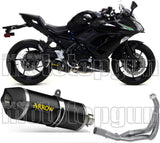 Sistema De Escape Completo Con Catalizador Y Homologación Acústica Race-Tech Aluminio Negro Carbono - Arrow Special Parts Compatible Con Kawasaki Z 650 (2017-2020)