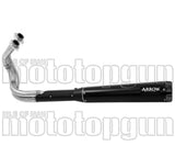 Sistema De Escape Completo Con Catalizador Y Homologación Acústica Rebel Aluminio Negro Aluminio Negro - Arrow Special Parts Compatible Con Kawasaki Vulcan 650 S Cafe (2017-2020)