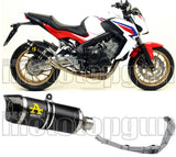 Sistema De Escape Completo Con Catalizador Y Homologación Acústica Thunder Aluminio Negro Carbono - Arrow Special Parts Compatible Con Honda Cbr 650 F (2014-2018)