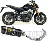 Sistema De Escape Completo Con Catalizador Y Homologación Acústica Thunder Aluminio Negro Carbono - Arrow Special Parts Compatible Con Yamaha Mt-09 (2013-2020)