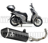 Sistema De Escape Completo Con Catalizador Y Homologación Acústica Urban Aluminio Negro Acero Negro - Arrow Special Parts Compatible Con Honda Sh 150 I (2017-2019)