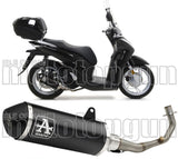 Sistema De Escape Completo Con Catalizador Y Homologación Acústica Urban Aluminio Negro Acero Negro - Arrow Special Parts Compatible Con Honda Sh 125 I (2020-2023)