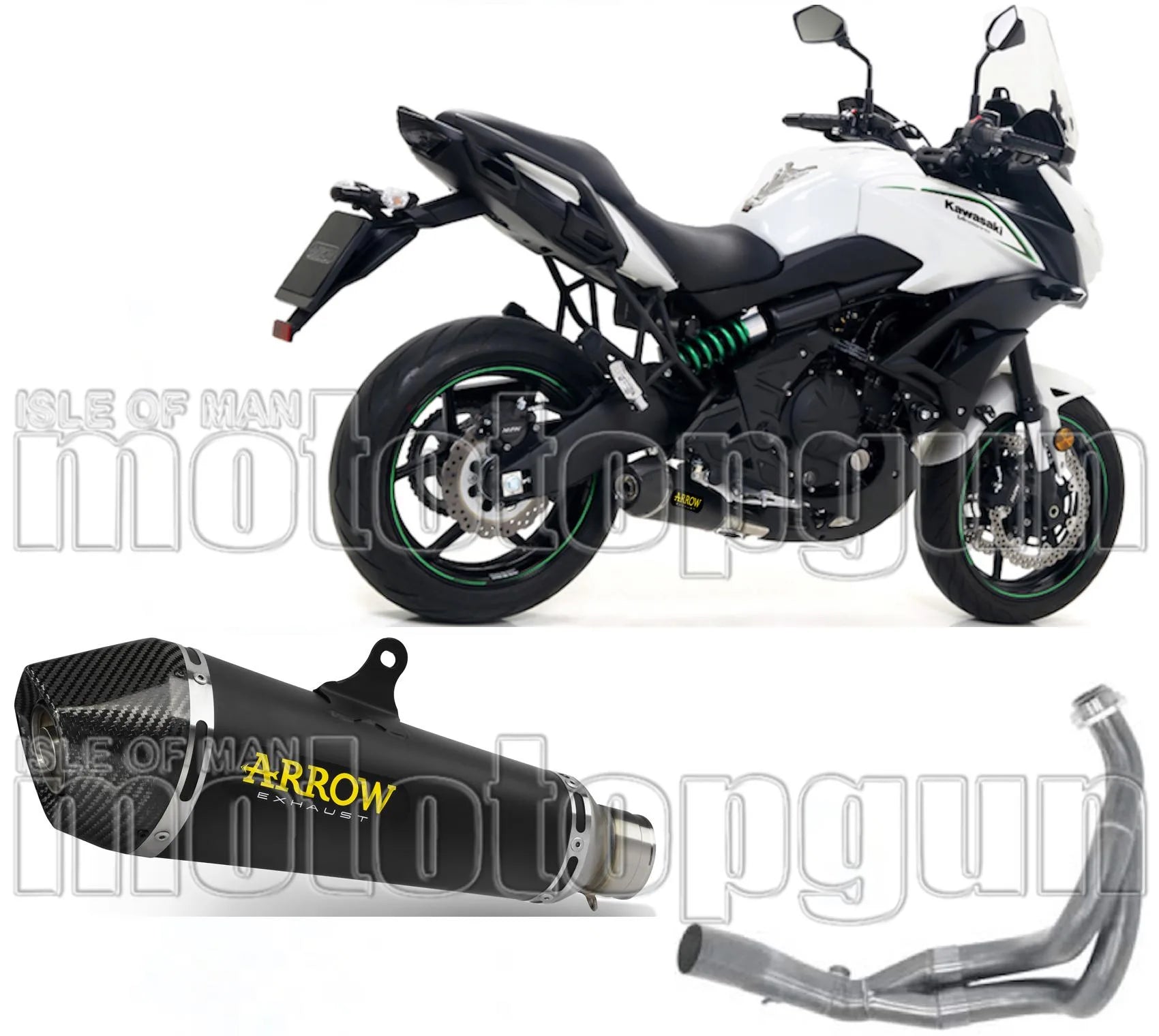 Sistema De Escape Completo Con Catalizador Y Homologación Acústica X-Kone Nichrom Negro Carbono - Arrow Special Parts Compatible Con Kawasaki Versys 650 (2017-2022)