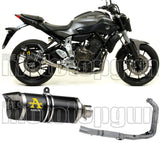 Sistema De Escape Completo Con Catalizador Y Homologación Acústica Thunder Aluminio Negro Carbono - Arrow Special Parts Compatible Con Yamaha Mt-07 (2014-2020)
